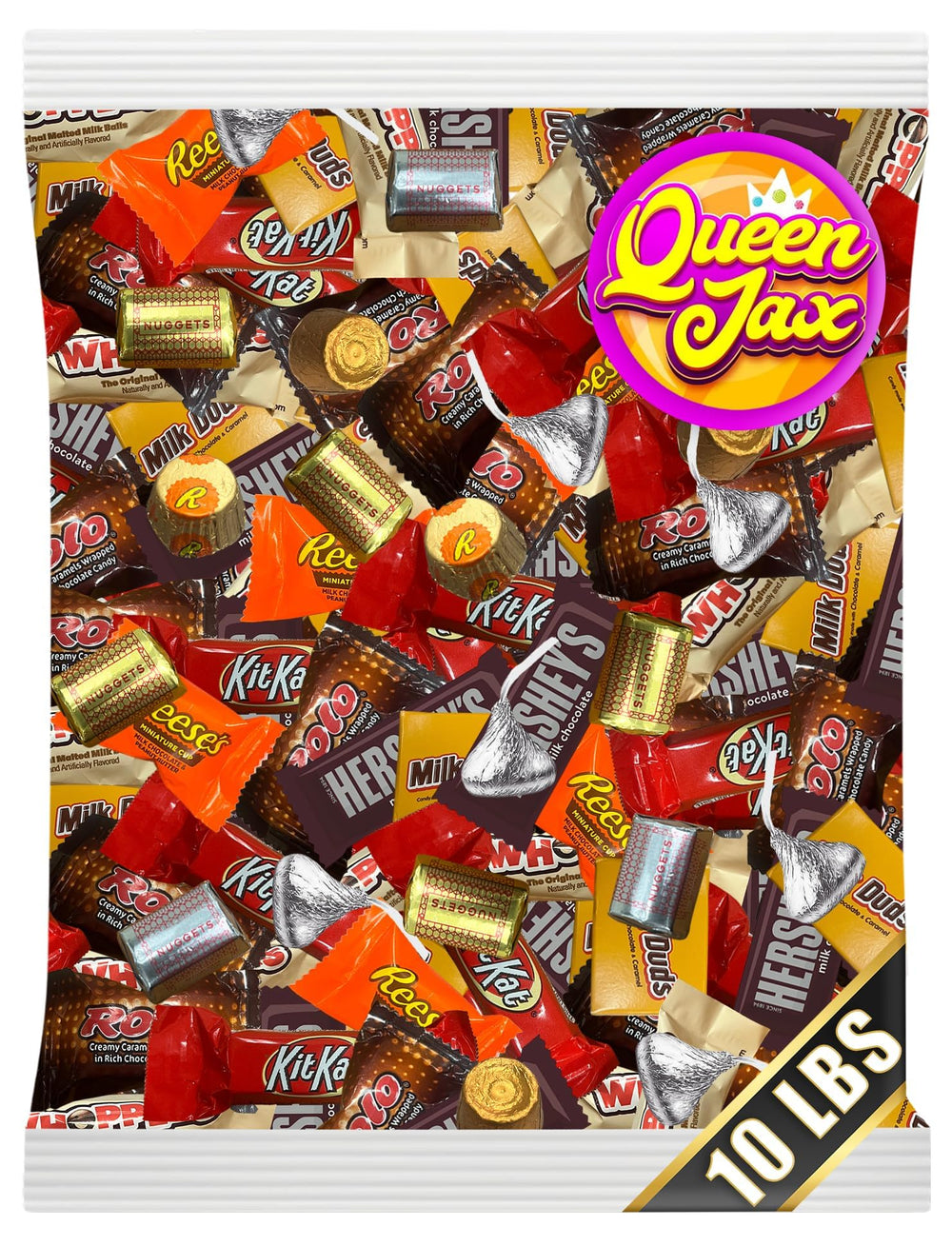 Queen Jax assorted chocolate variety pack 10lb bulk delivers shareable treats for parties.