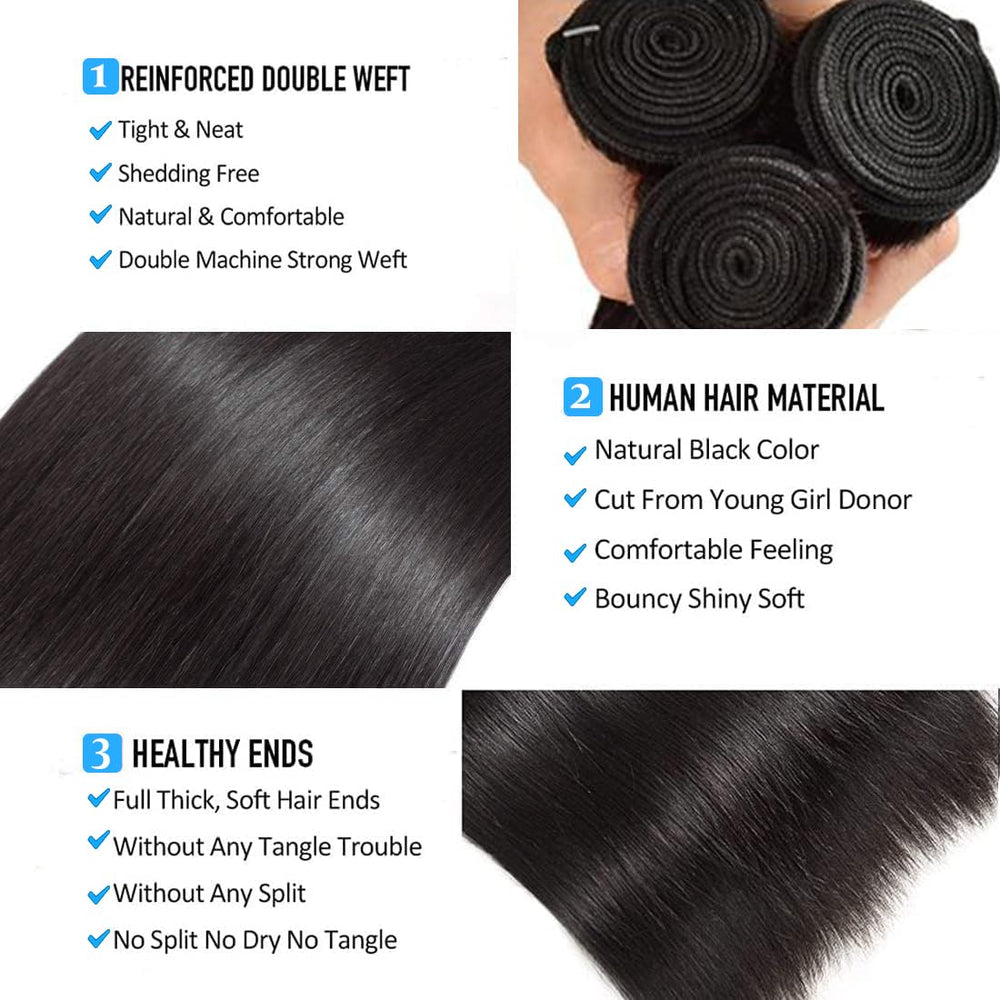 Queenset straight bundles 14inch offer true length for seamless blends.