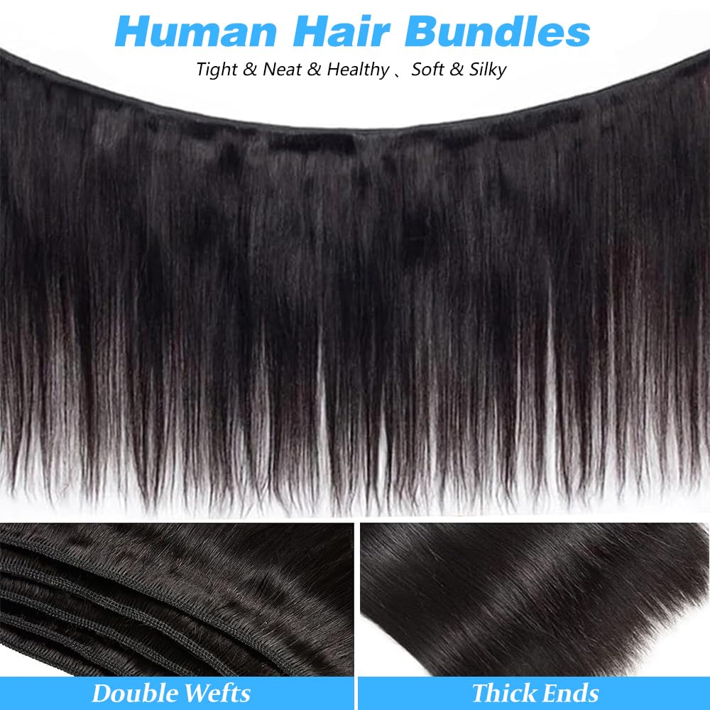 Queenset straight bundles 20inch provide fuller appearance with double-weft strength.