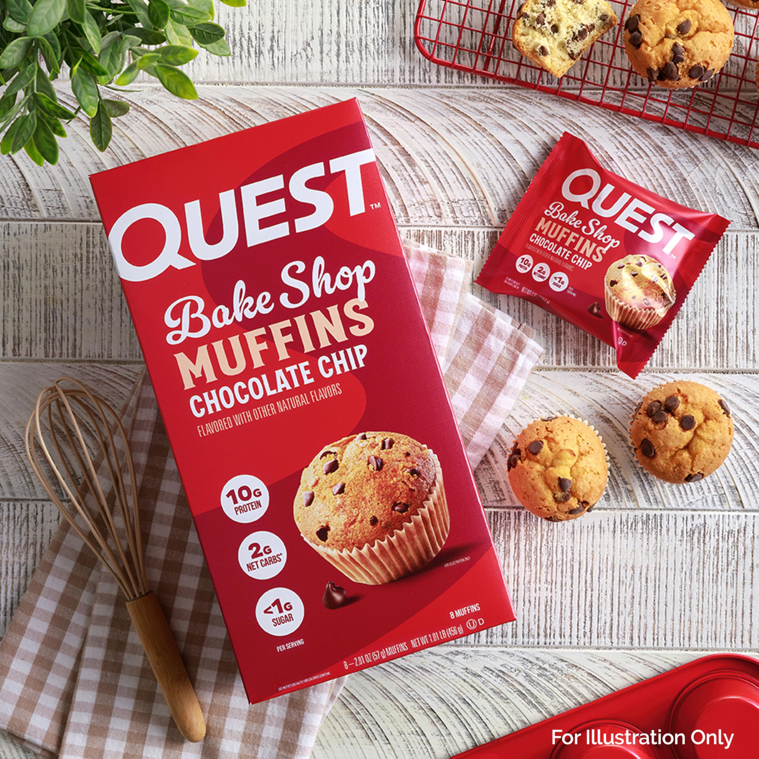 Quest Bake Shop muffins pictured for on-the-go snacking occasions.
