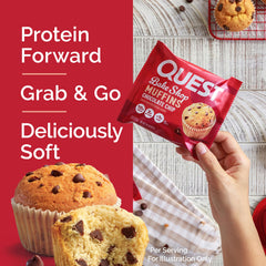 Quest Bake Shop Chocolate Chip Muffins on-the-go ready for a fast snack.