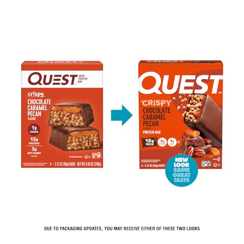 Quest bar unwrapped reveals chewy crisp texture and rich coating.
