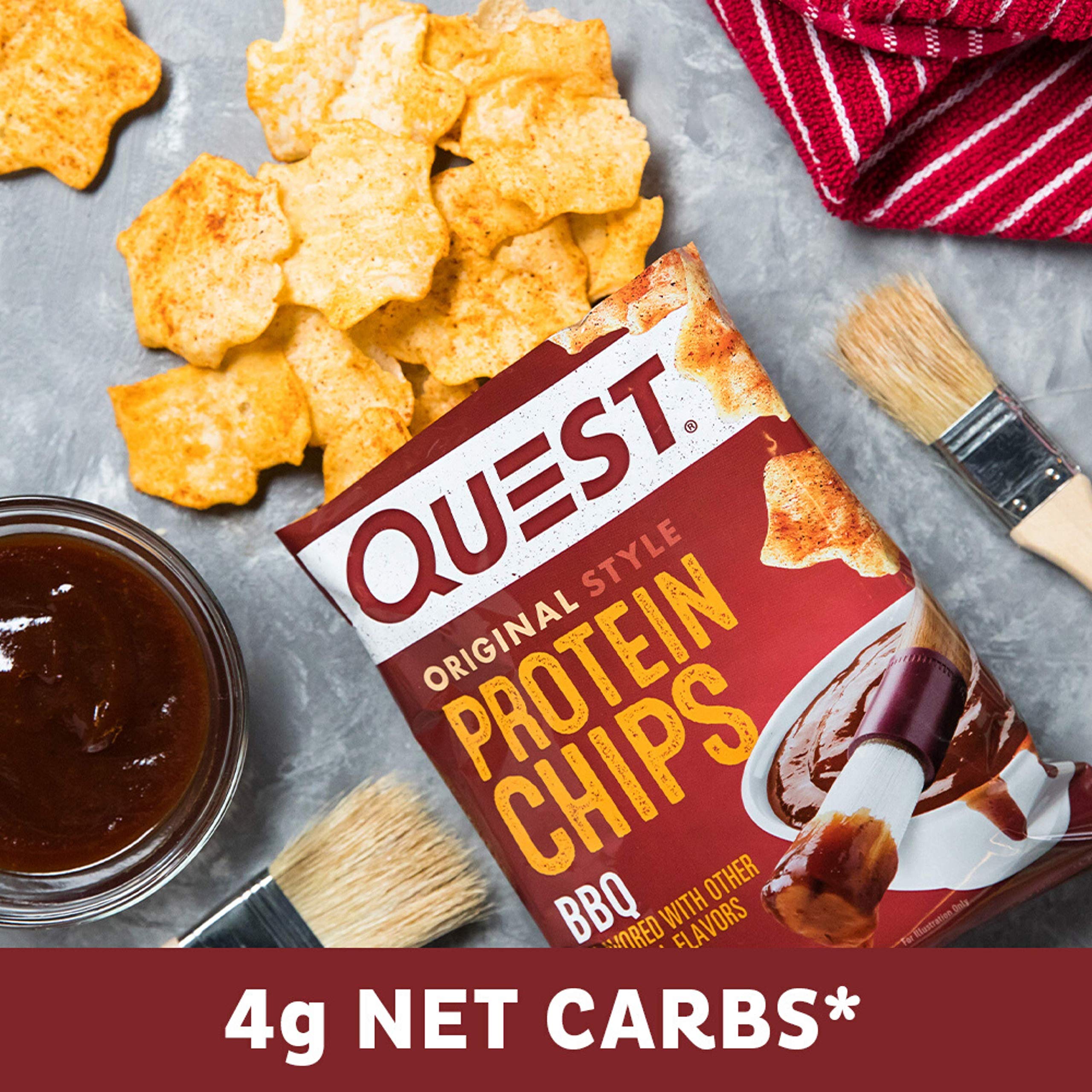 Quest BBQ Protein Chips baked-not-fried texture delivers crunch with less oil.