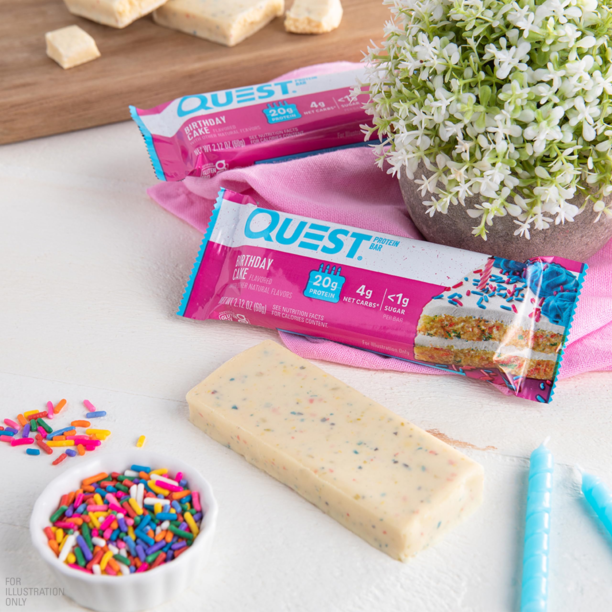 Quest Birthday Cake Bar in gym bag, ready for training sessions.