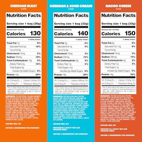 Quest Cheddar & Sour Cream Chips Cheese Lovers 4ct, satisfying high-protein bite