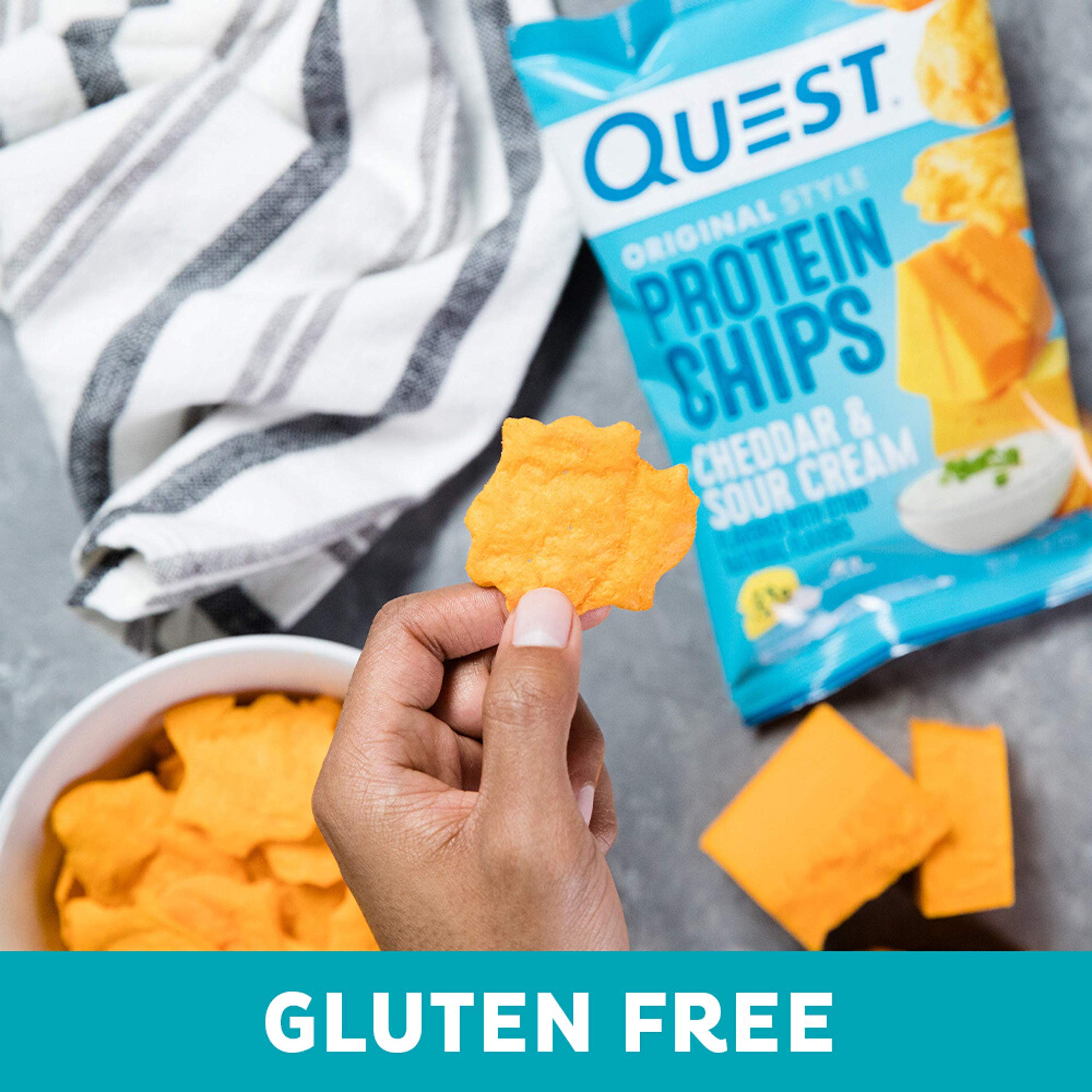 Quest Cheddar & Sour Cream gluten-free packaging label