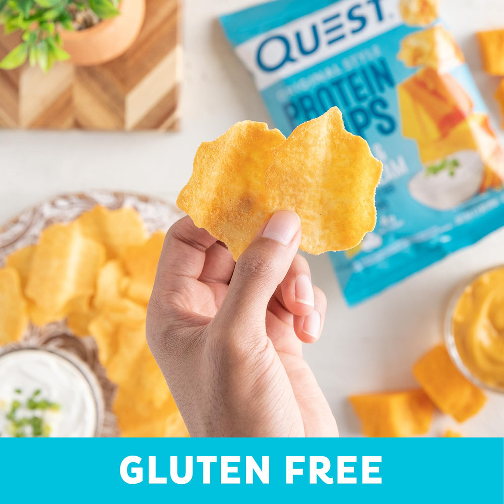 Quest Cheddar & Sour Cream protein chip snack pack for travel