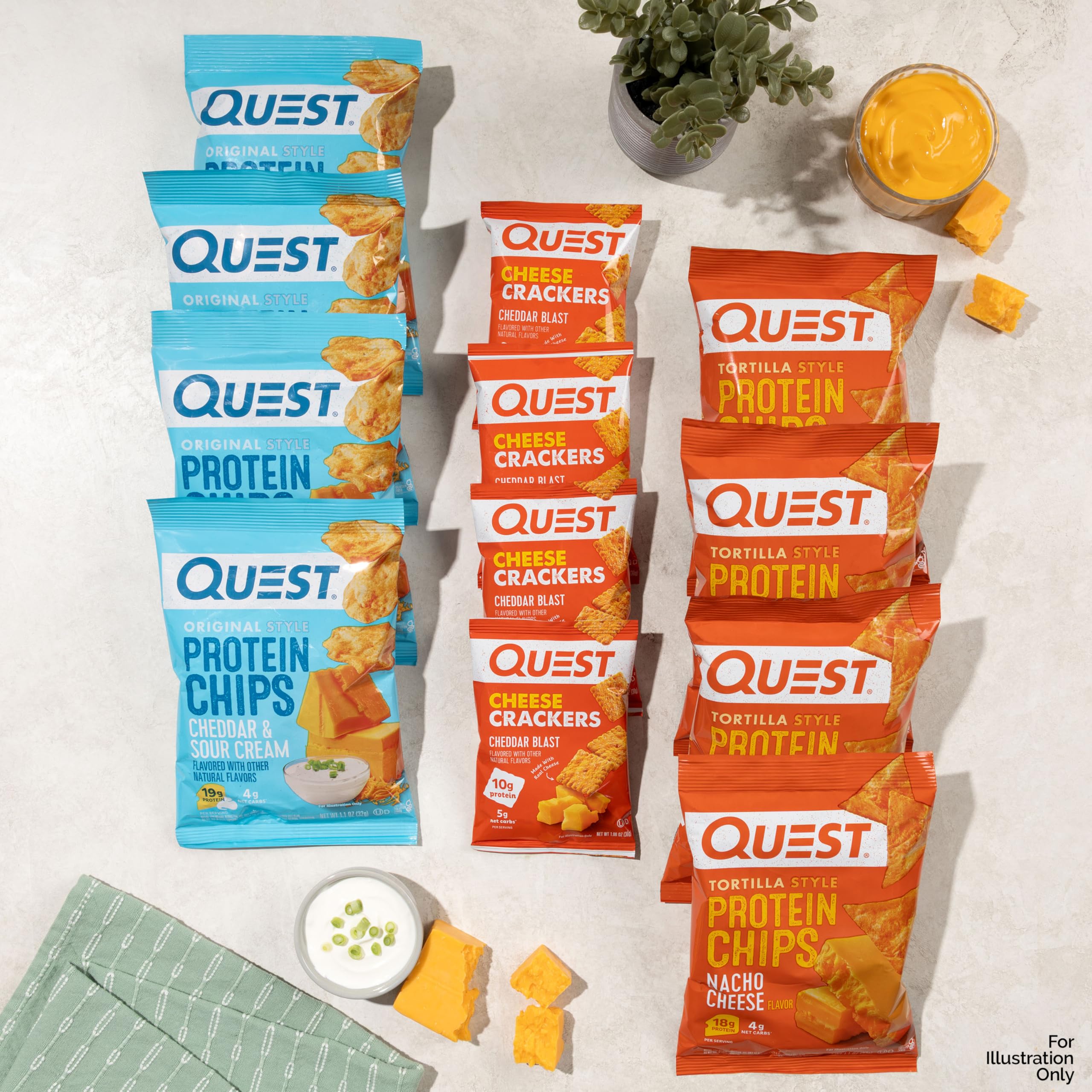 Quest Cheese Lovers Variety Pack, 12 individually wrapped snacks for convenient protein boosts