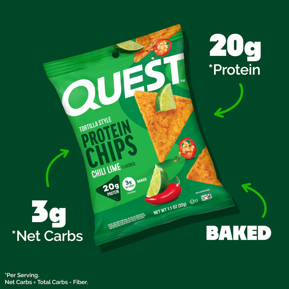 Quest Chili Lime Tortilla Style Protein Chips as taco-night crunch.