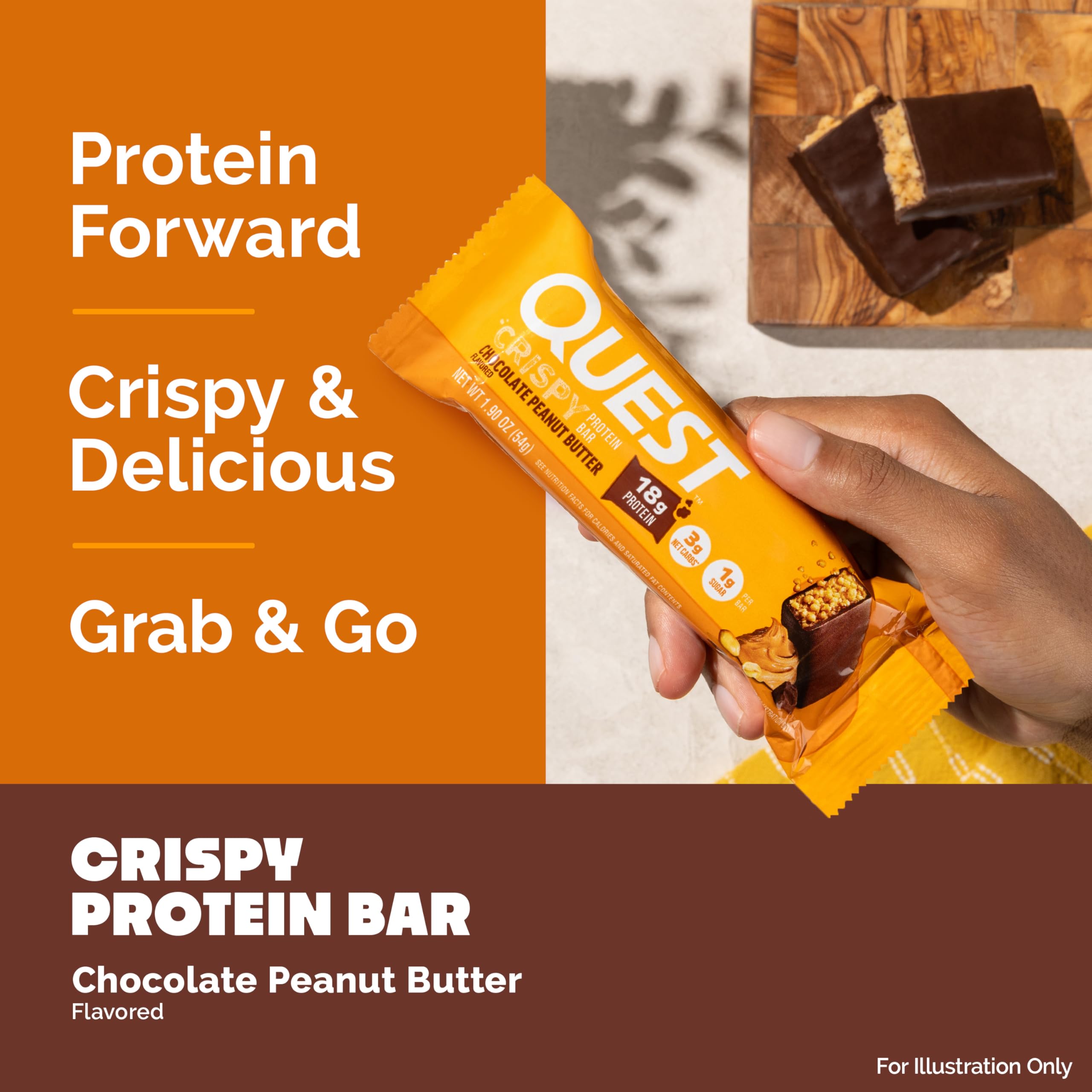Low sugar, gluten-free Quest bar suitable for keto-friendly snacking.