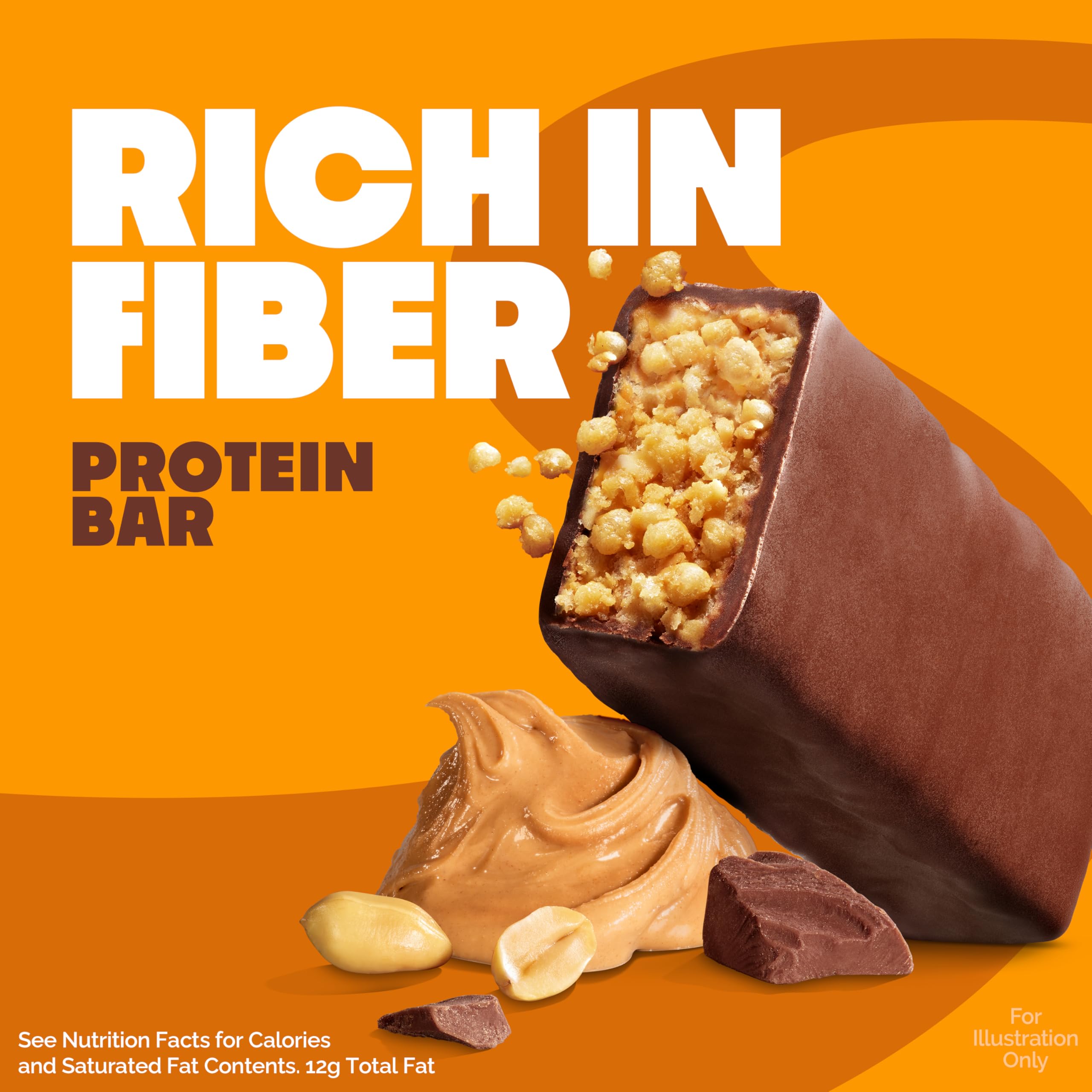 Chocolate Peanut Butter Crispy Bar showcasing 18g protein per serving.