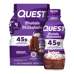 Quest Chocolate Protein Shake bottle front highlights bold flavor and 45g protein