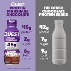 Quest Shake being poured shows creamy texture and convenient on-the-go use