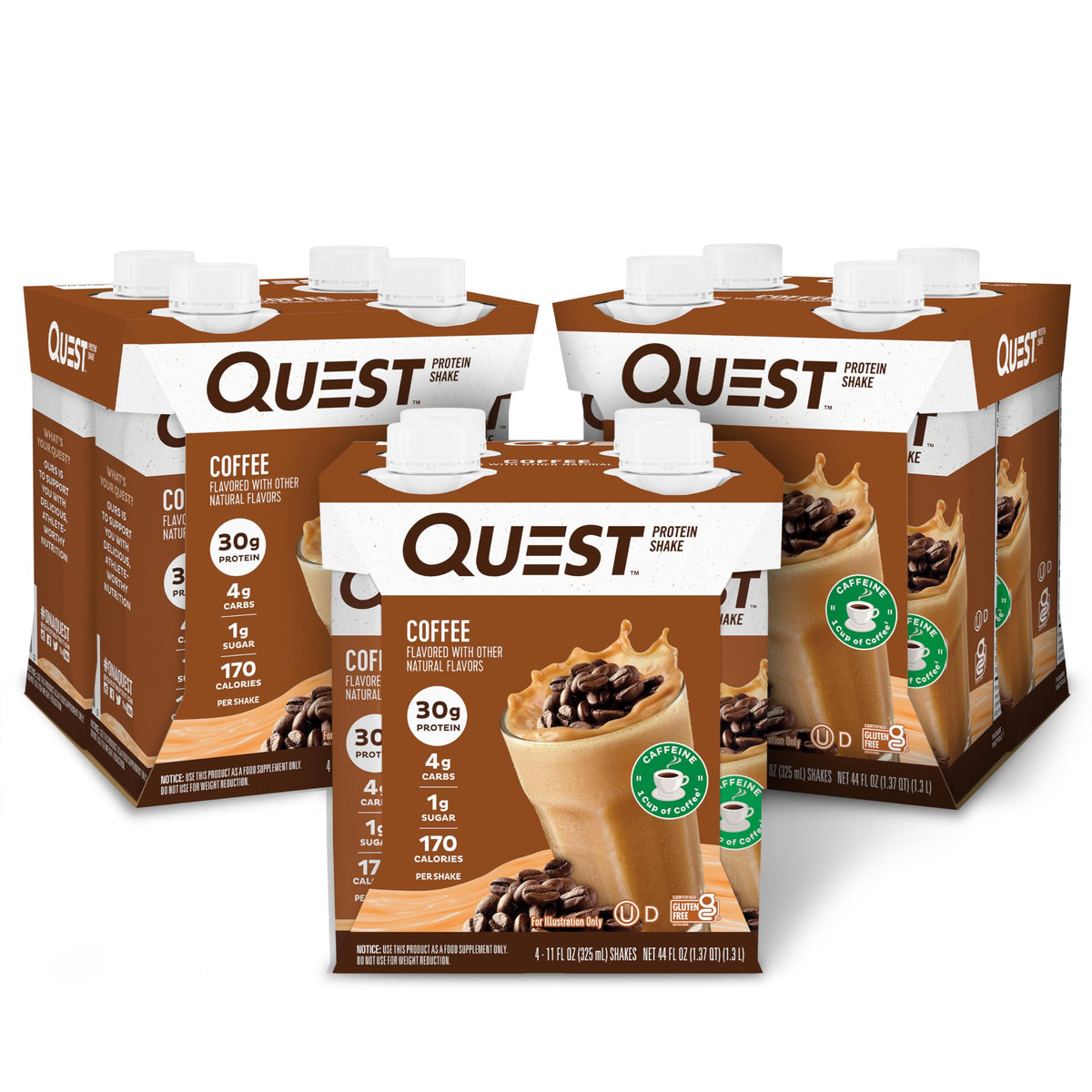 Quest Coffee Protein Shake bottle for on-the-go protein fueling