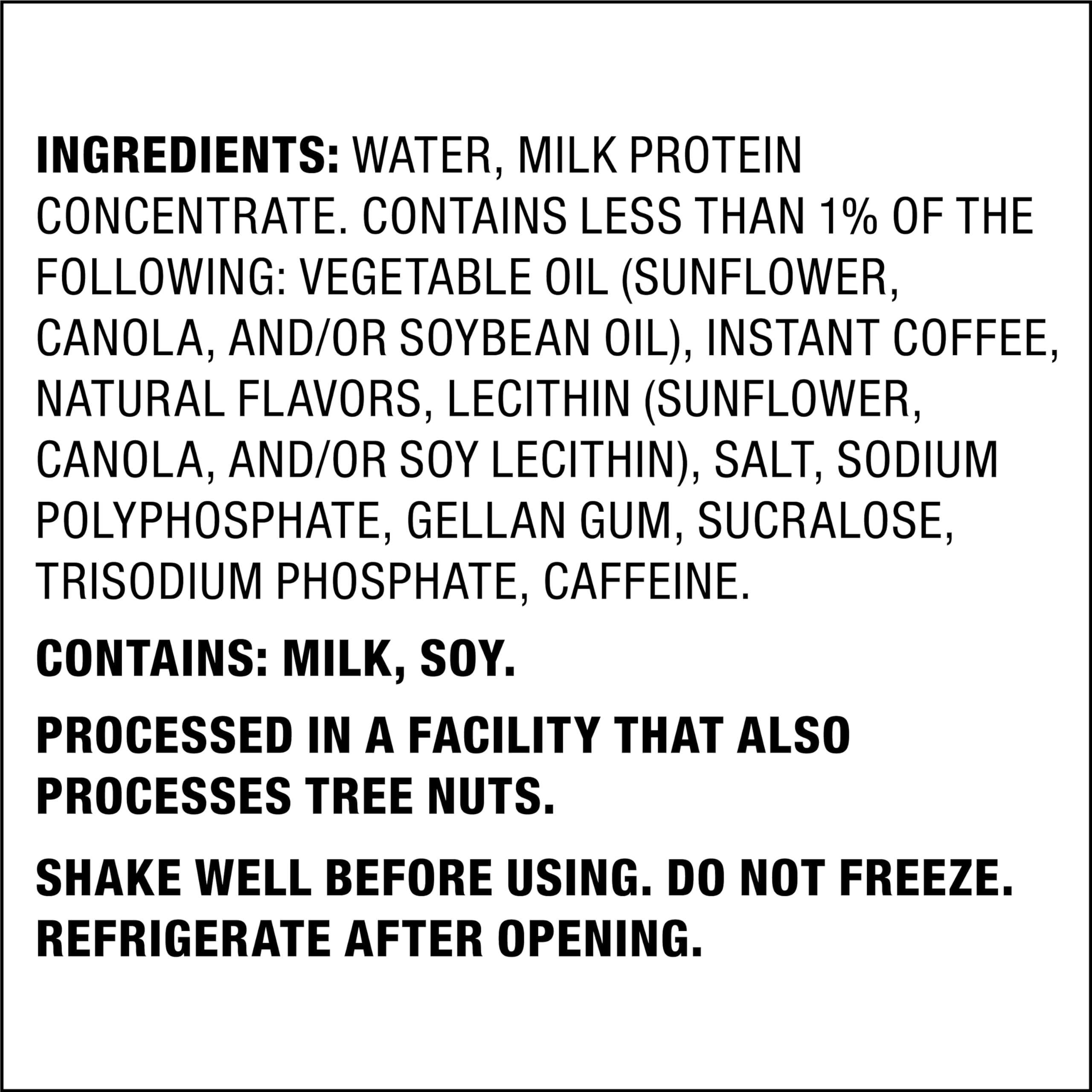 Quest Coffee Protein Shake label showing 30g protein per serving