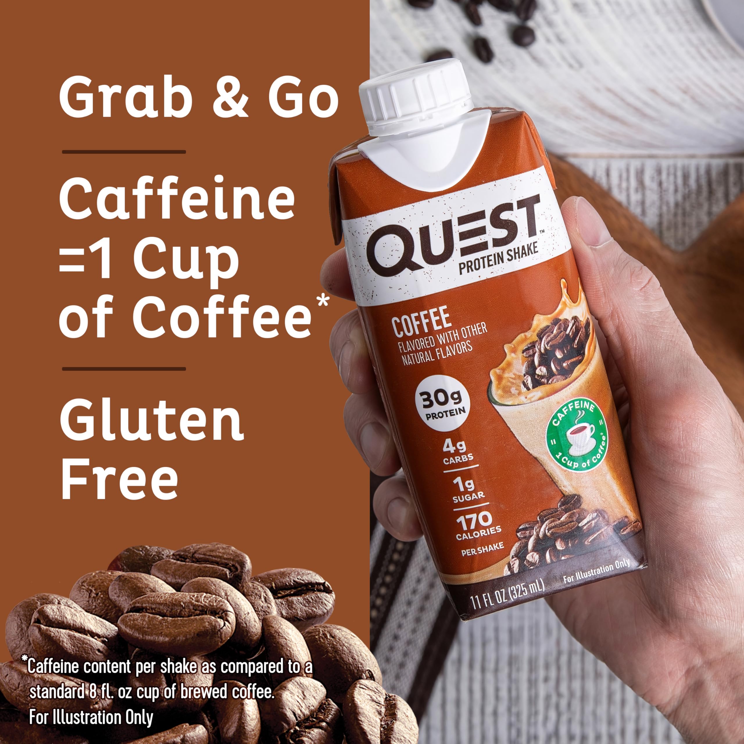 Nutrition panel highlights low carb and low sugar on Quest shake