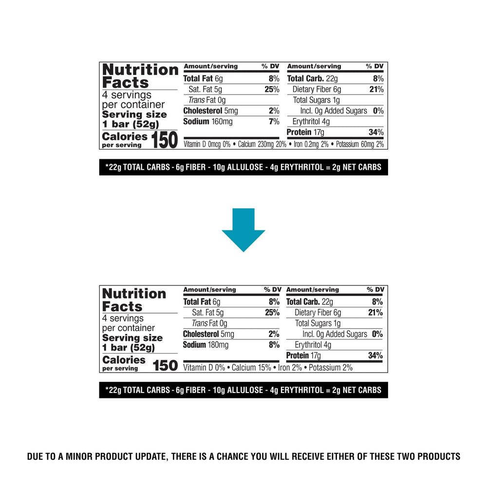 Quest Crispy Birthday Cake bar serving idea with bite highlights chewy texture.