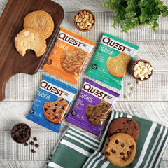 Quest nutrition label shows 15g protein and 1g sugar per serving.