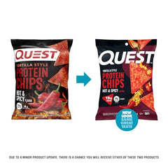 Close-up of Quest chips’ crunchy texture with a spicy kick.