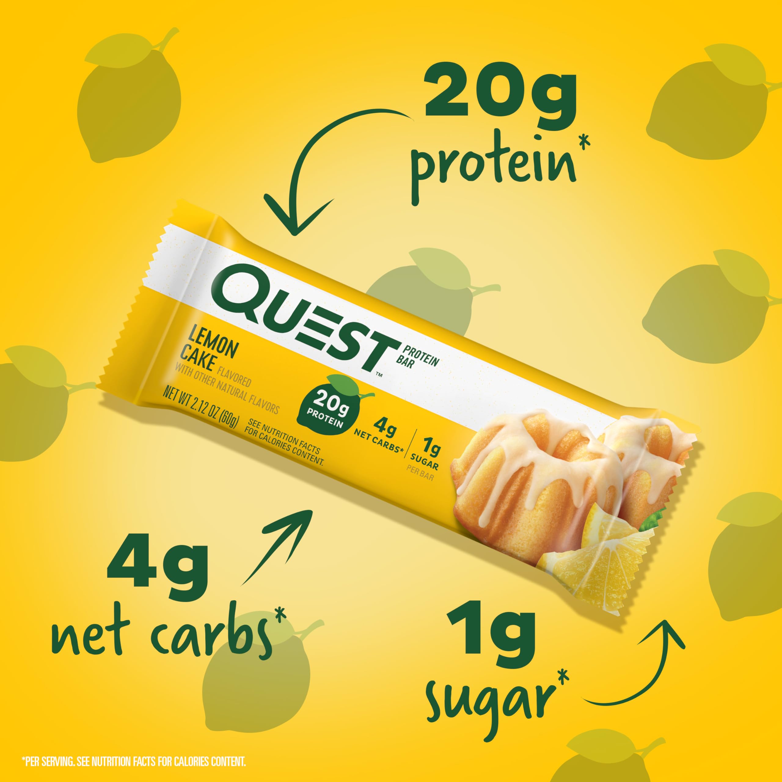 Quest Lemon Cake bar unwrapped showing flavor appeal