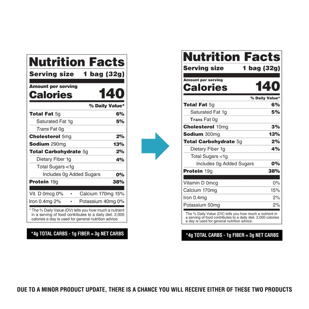 Serving-size graphic for Quest Loaded Taco tortilla-style chips emphasizes 19g protein per serving
