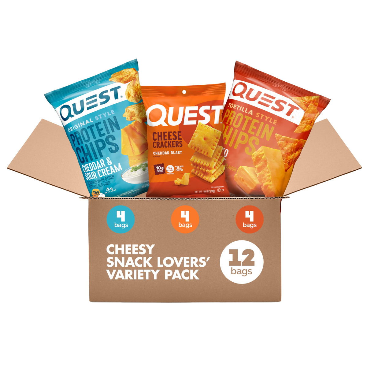 Quest Nacho Tortilla Style Chips Cheese Lovers 4ct ready-to-snack on the go