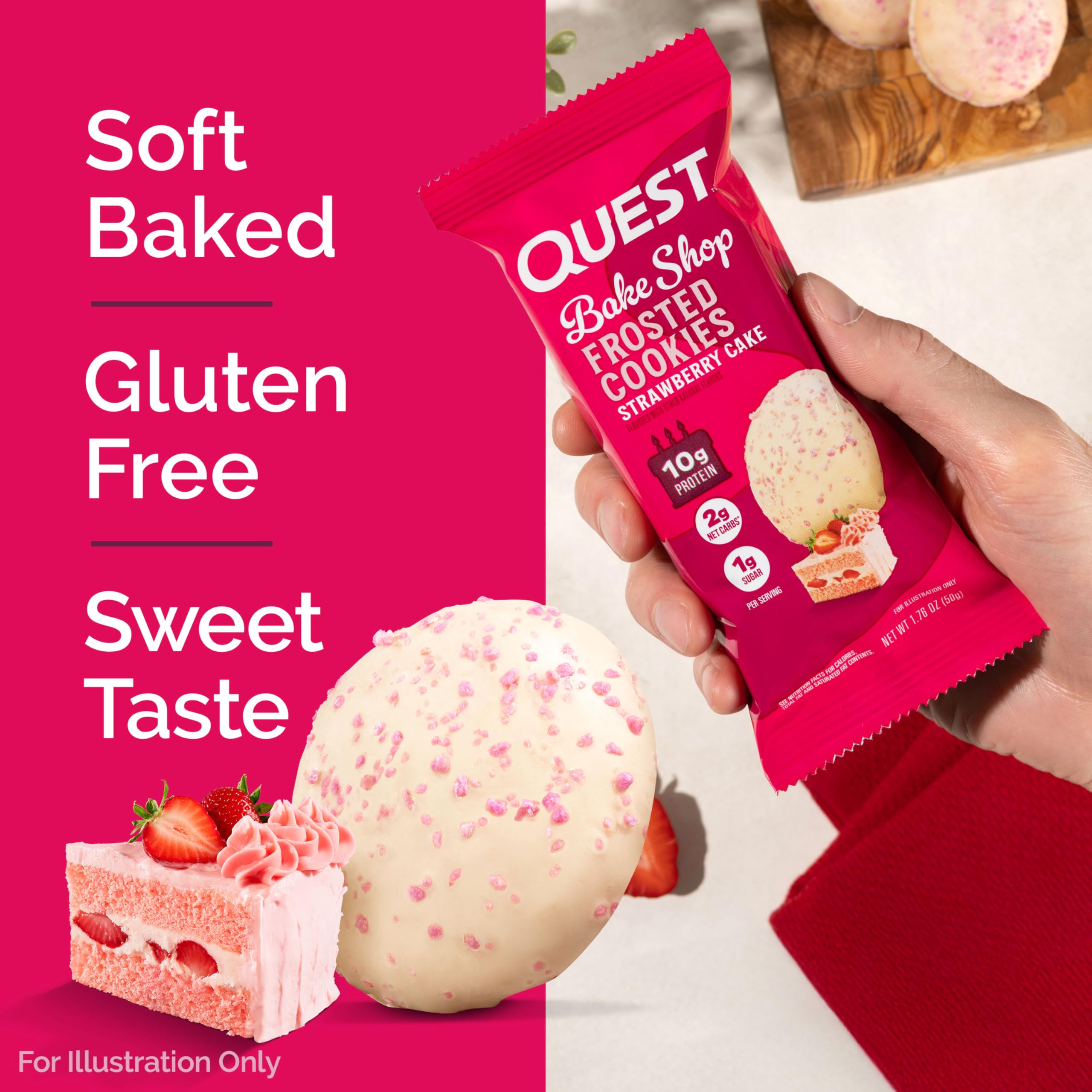 Quest Frosted Cookies soft chewy texture closeup