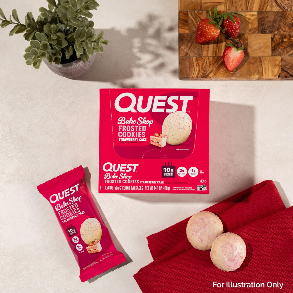 Quest Frosted Cookies twin pack on the go lifestyle shot