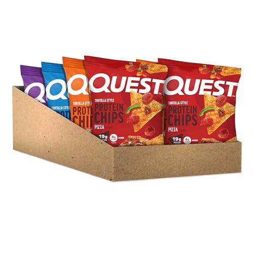 Quest Nutrition Tortilla Style Protein Chips loaded taco flavor – bold crunch after training.