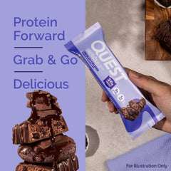 Quest Overload Chocolate Explosion bar with drizzle and coating, post-workout snack.