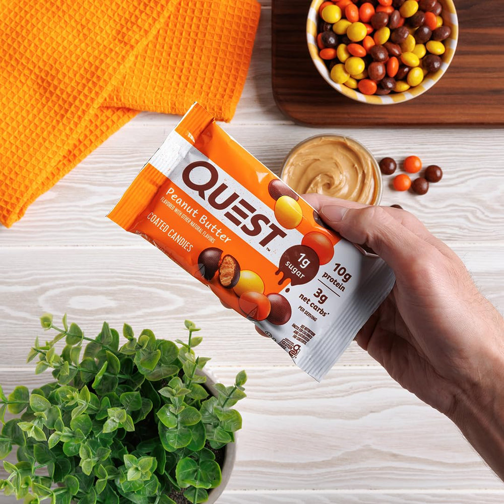 Quest Peanut Butter Coated Candies gluten-free packaging suitable for gluten-free lifestyles