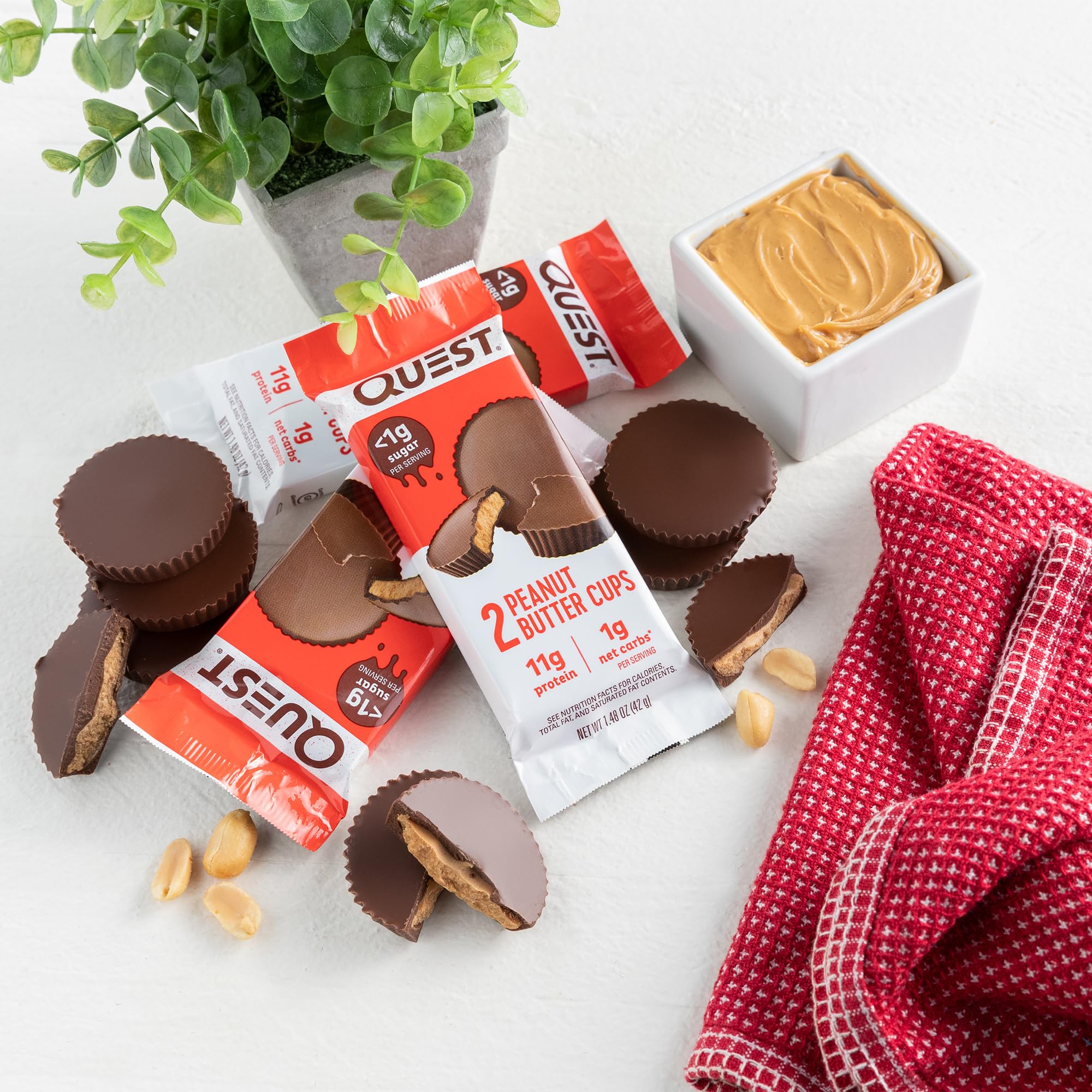 Quest Peanut Butter Cups: ideal for sharing at home, work, or gym.