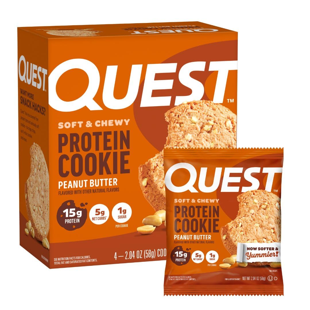 Quest Peanut Butter Protein Cookies with soft texture, ideal for a post-workout snack.