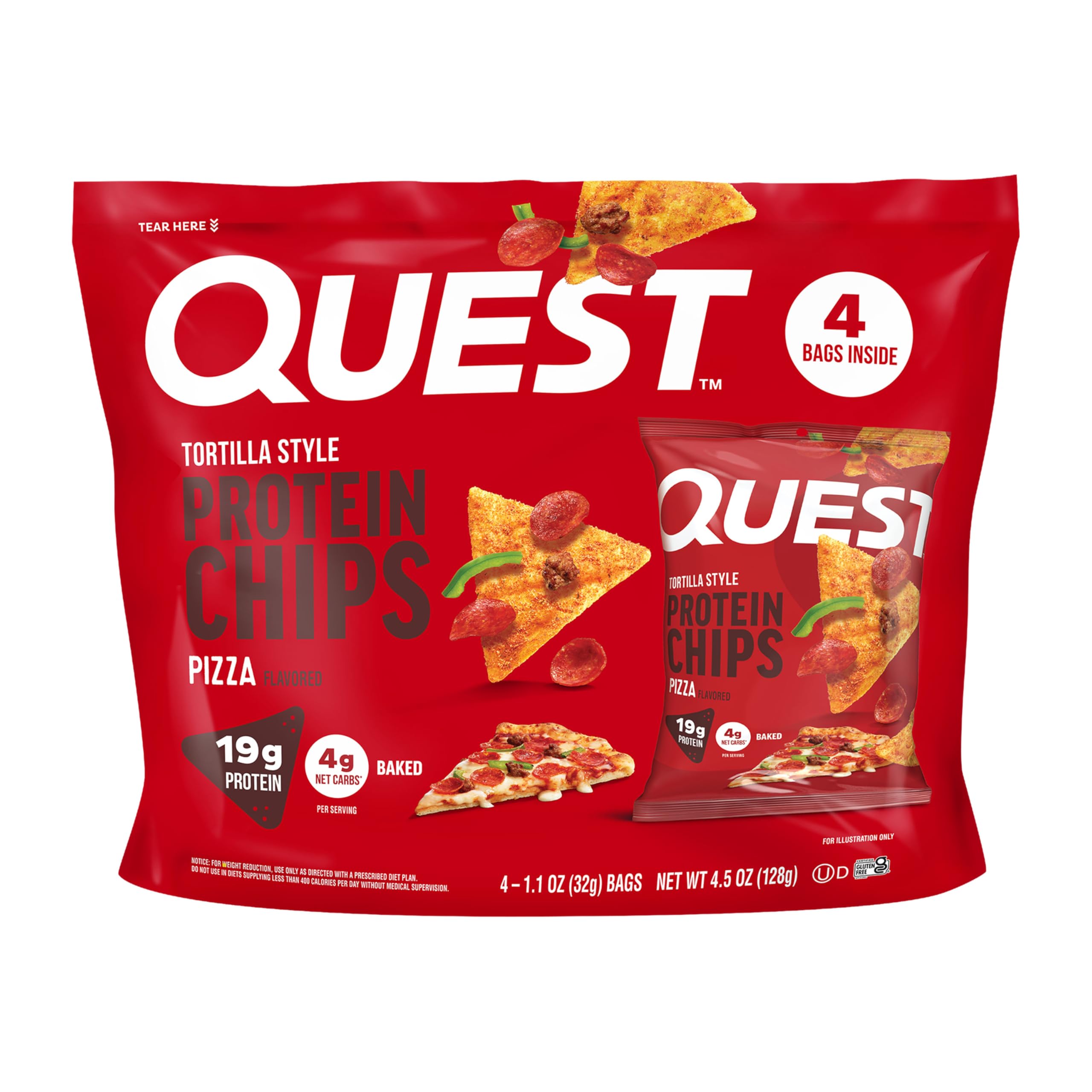 Quest Pizza Tortilla Chips deliver a crispy bite with protein for on-the-go snacking