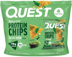 Quest Salsa Verde Tortilla Style Chip crunch with savory protein flavor.