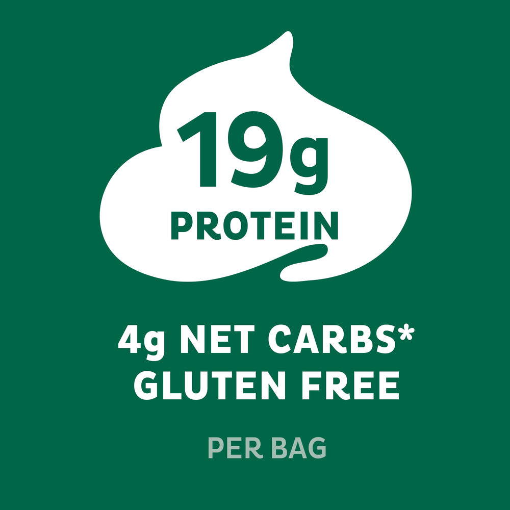 Quest Sour Cream & Onion chips serving on hand emphasizes protein-rich snack.