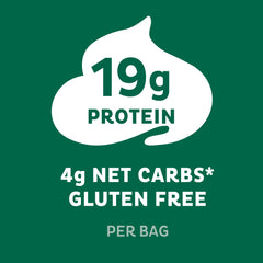 Quest Sour Cream & Onion chips serving on hand emphasizes protein-rich snack.
