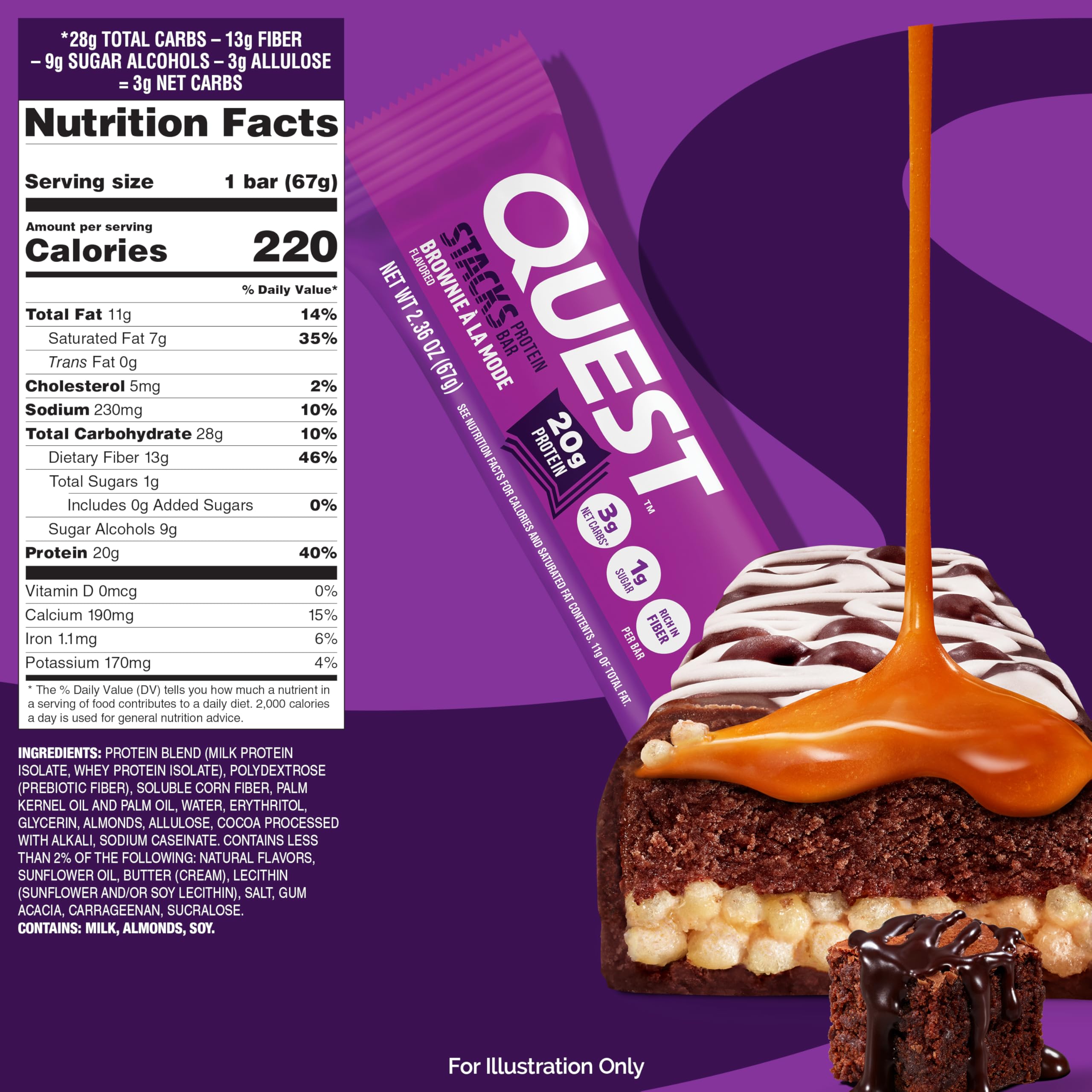 Gluten-free Quest Stacks bars arranged for pantry or gym bag storage.