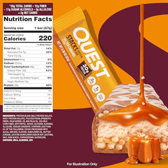 Cross-section view reveals chewy and crunchy layers with caramel ribbon.
