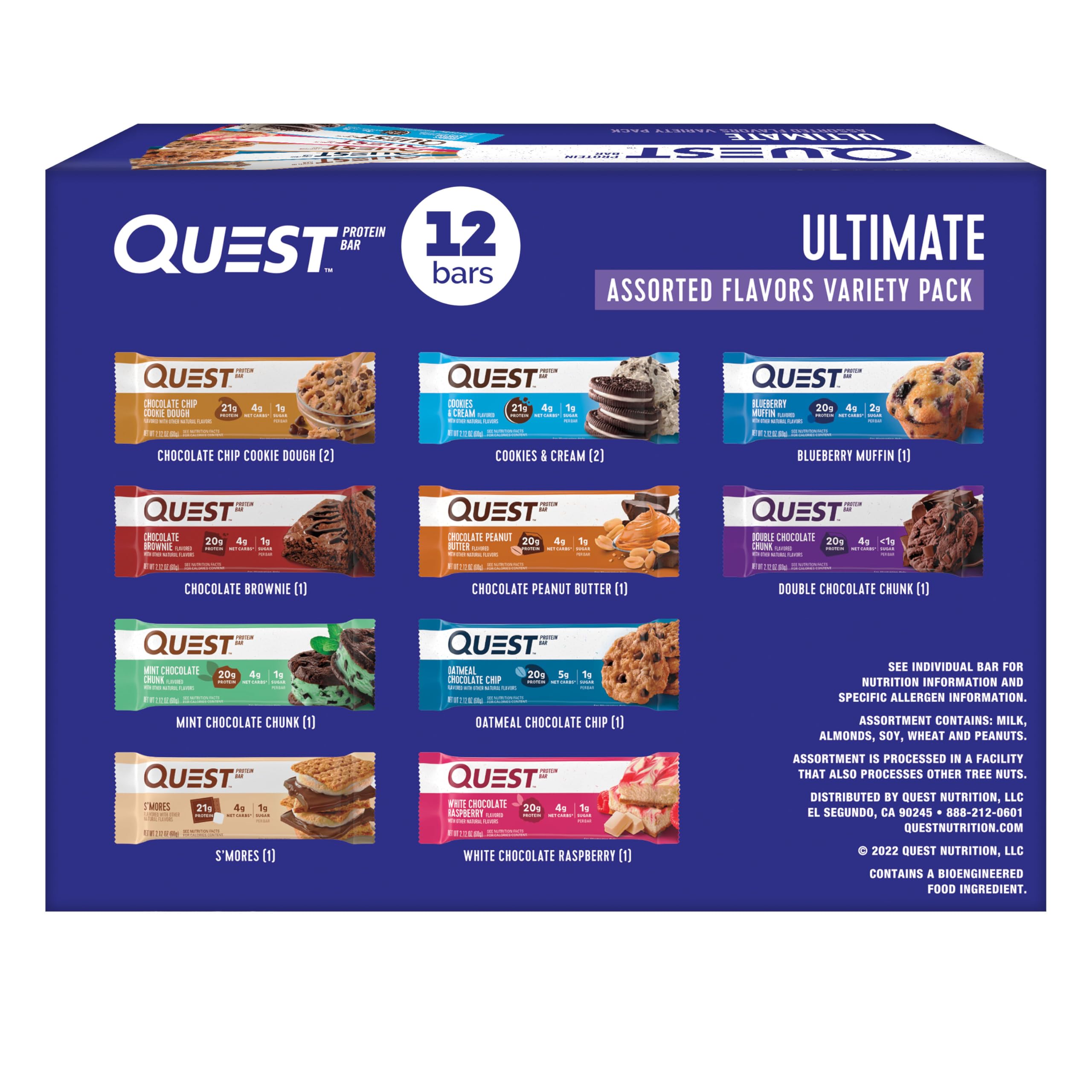 Quest Ultimate Bar in Blueberry Muffin flavor, a quick high-protein snack on the go.