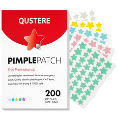 QUSTERE star patch 10mm on skin absorbing fluids for a clearer appearance.