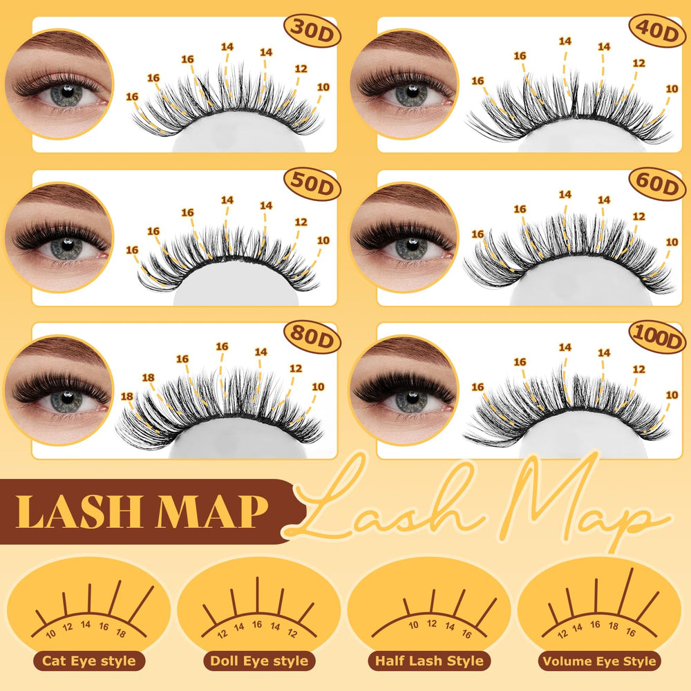 Quewel 50d-60d density clusters for fuller yet lightweight lash fans.