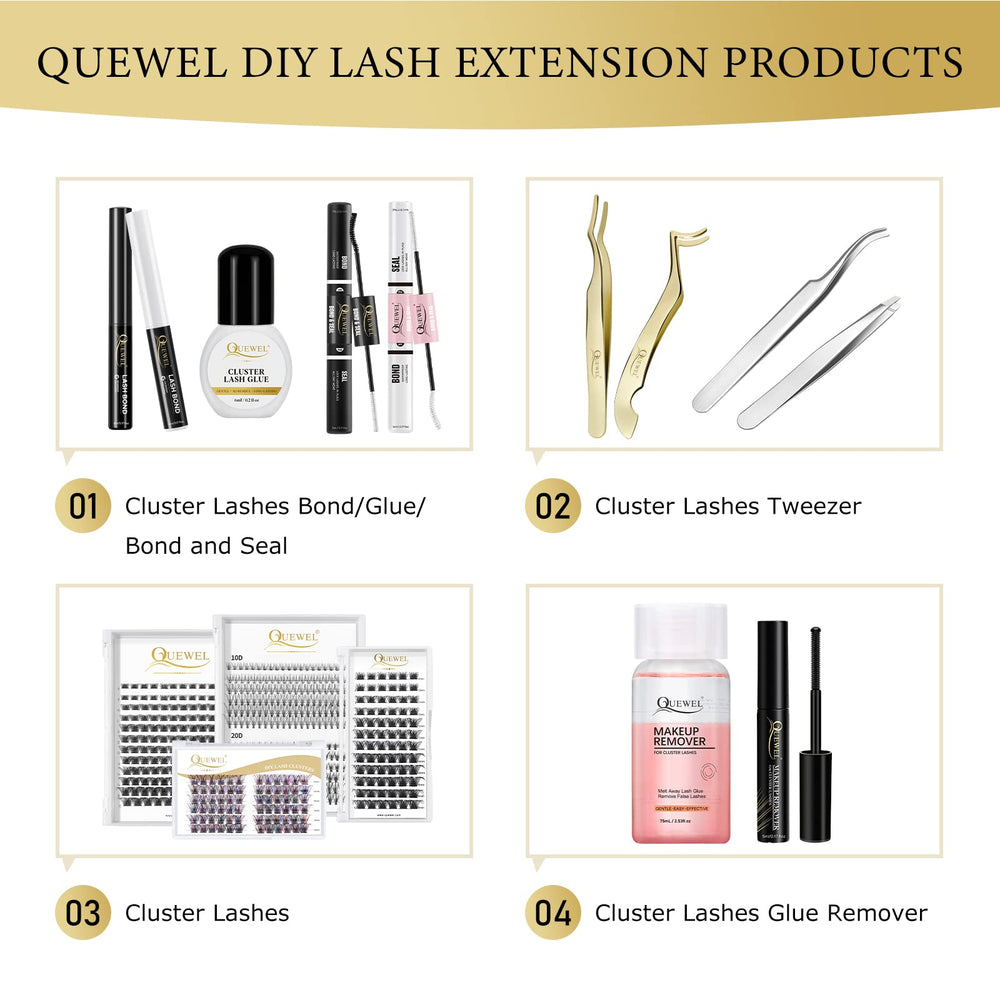 QUEWEL compact lash glue storage supports on-the-go lash projects.
