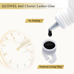 QUEWEL lash clusters glue open cap for quick, clean access during DIY lash work.