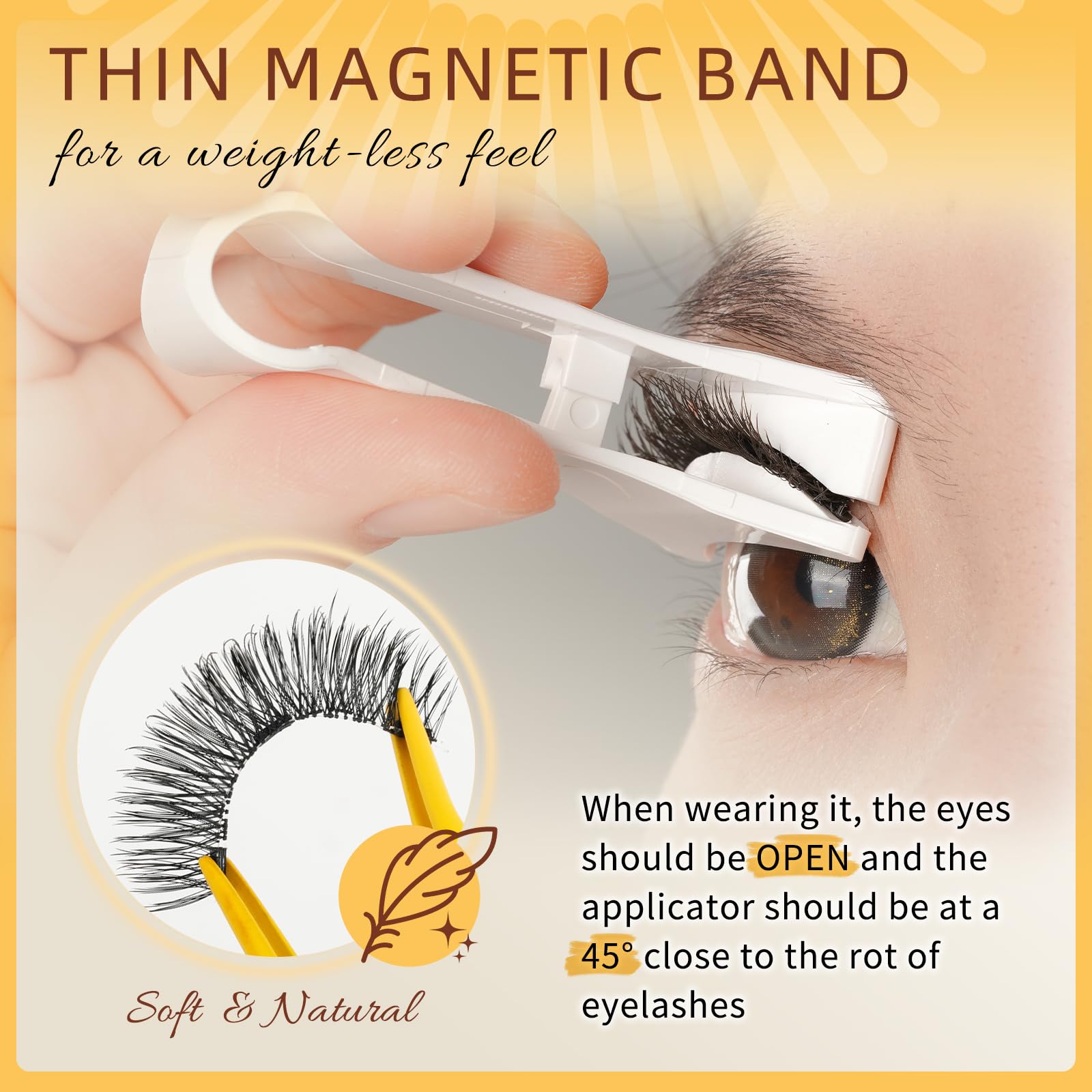 QUEWEL magnetic lash applicator tool for precise placement.