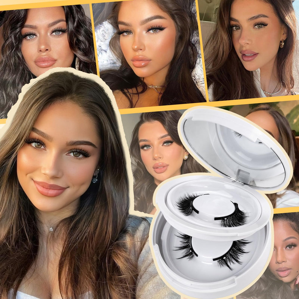 QUEWEL natural fluffy magnetic lashes for a subtle cat-eye.