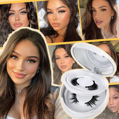 QUEWEL natural fluffy magnetic lashes for a subtle cat-eye.