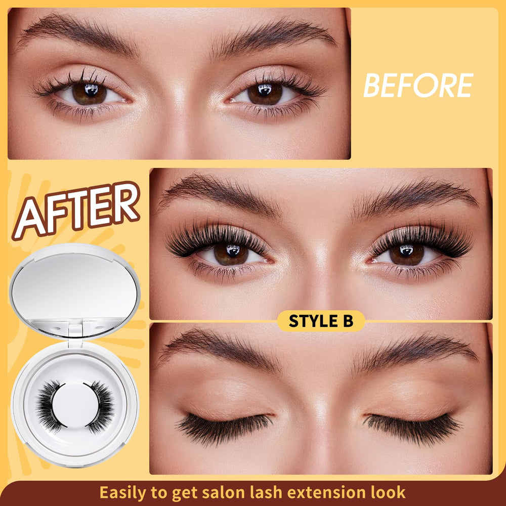 QUEWEL premade lash fans matte black base blends with natural lashes.
