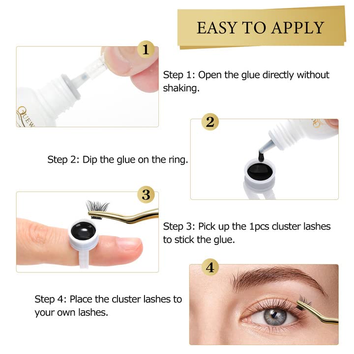 QUEWEL remover enables clean, residue-free removal of lash clusters glue.