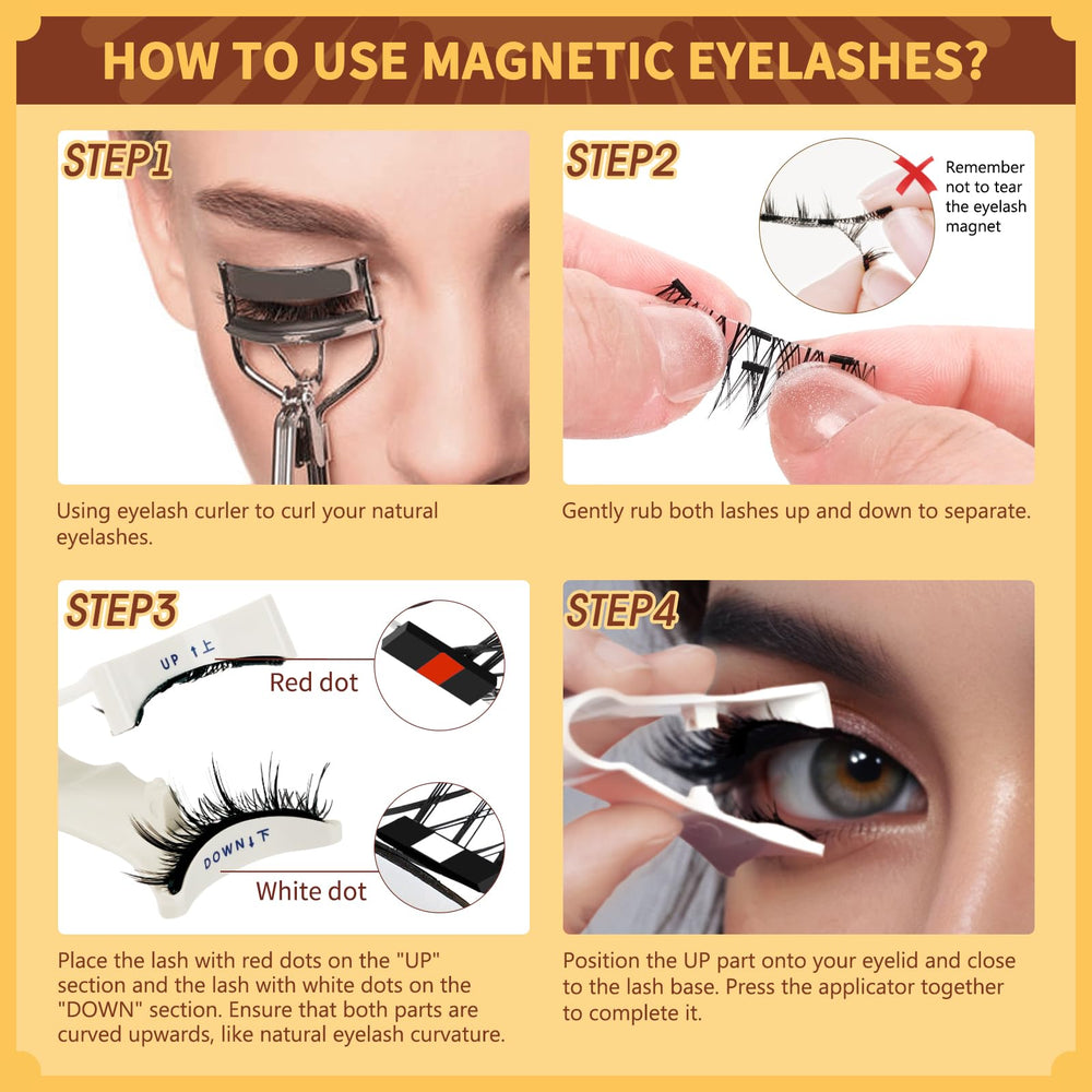 QUEWEL soft matte black lash fans create a natural fluffy look.